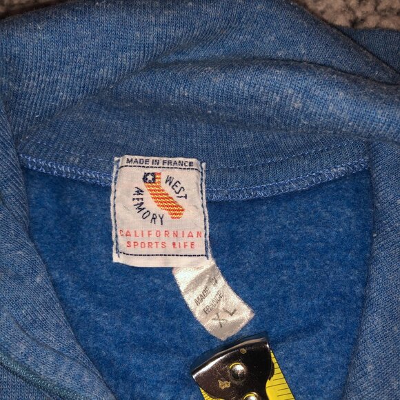 West Memory France Club Med Pullover Half Zip Blue Unisex - Picture 2 of 7